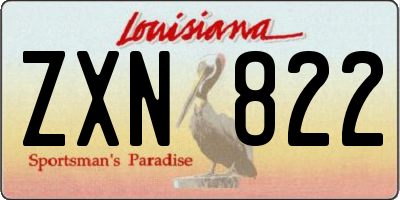 LA license plate ZXN822