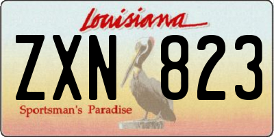 LA license plate ZXN823