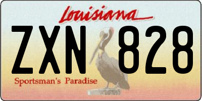 LA license plate ZXN828