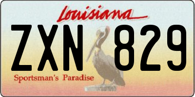 LA license plate ZXN829