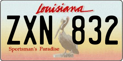LA license plate ZXN832