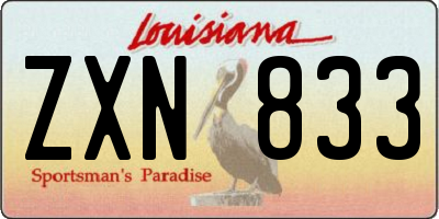 LA license plate ZXN833