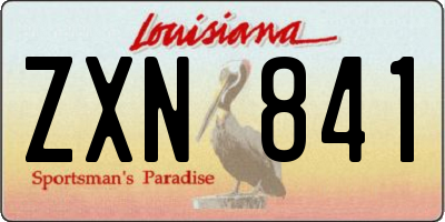 LA license plate ZXN841