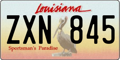 LA license plate ZXN845