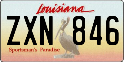 LA license plate ZXN846