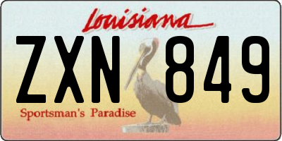 LA license plate ZXN849