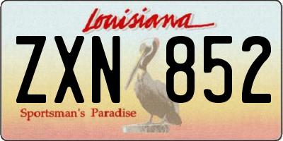 LA license plate ZXN852