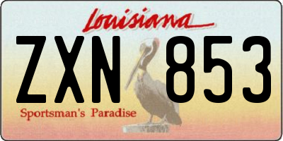 LA license plate ZXN853