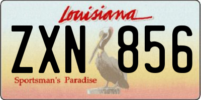 LA license plate ZXN856