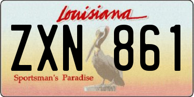 LA license plate ZXN861