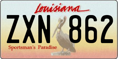 LA license plate ZXN862