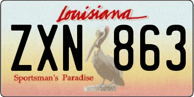 LA license plate ZXN863