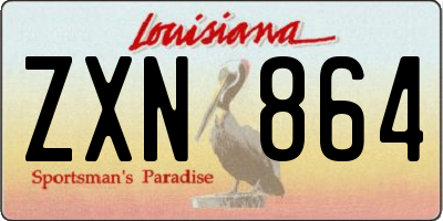 LA license plate ZXN864