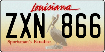 LA license plate ZXN866