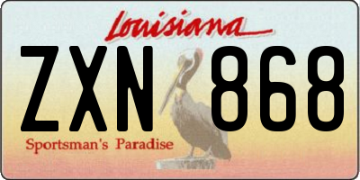 LA license plate ZXN868