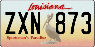 LA license plate ZXN873