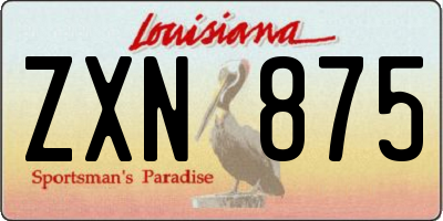 LA license plate ZXN875