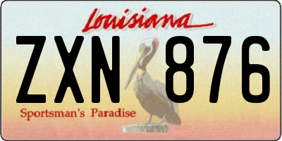 LA license plate ZXN876