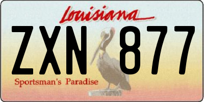 LA license plate ZXN877