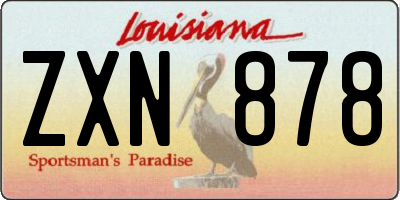 LA license plate ZXN878