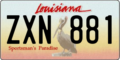 LA license plate ZXN881