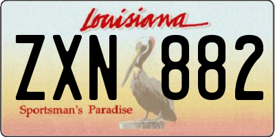 LA license plate ZXN882