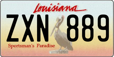 LA license plate ZXN889