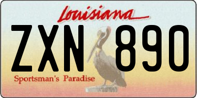 LA license plate ZXN890