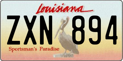 LA license plate ZXN894