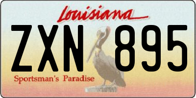 LA license plate ZXN895
