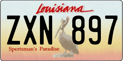 LA license plate ZXN897