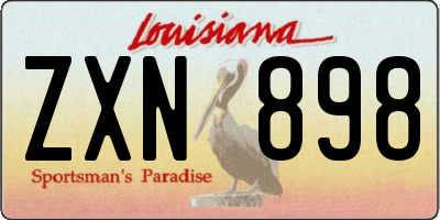 LA license plate ZXN898