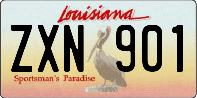 LA license plate ZXN901