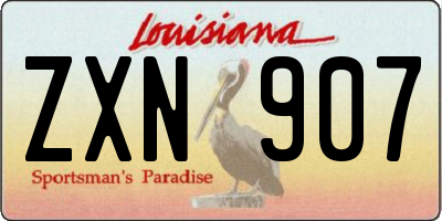 LA license plate ZXN907