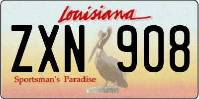 LA license plate ZXN908