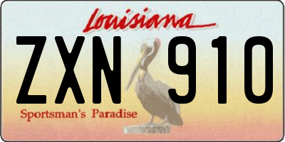 LA license plate ZXN910