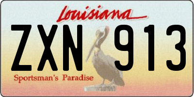 LA license plate ZXN913