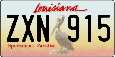 LA license plate ZXN915