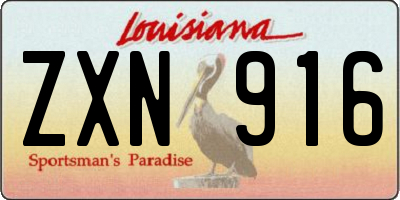 LA license plate ZXN916