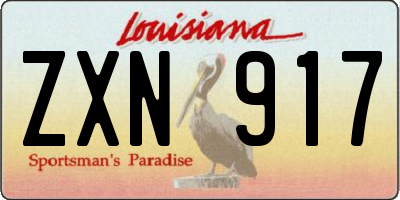 LA license plate ZXN917