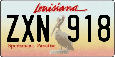 LA license plate ZXN918