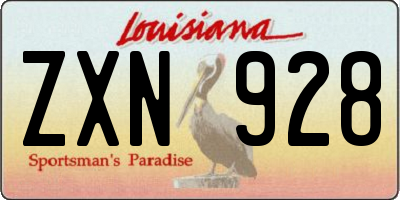 LA license plate ZXN928