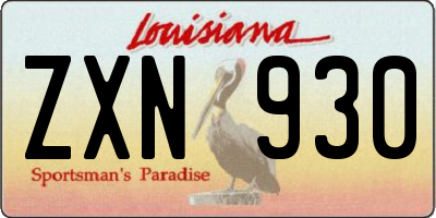 LA license plate ZXN930