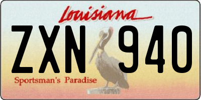 LA license plate ZXN940