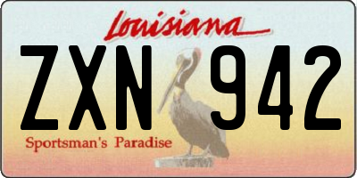 LA license plate ZXN942