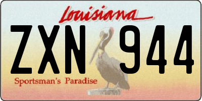 LA license plate ZXN944