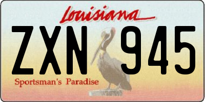 LA license plate ZXN945