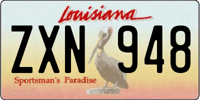 LA license plate ZXN948