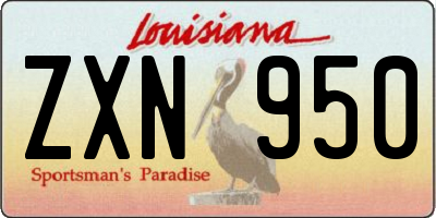 LA license plate ZXN950