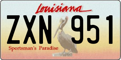 LA license plate ZXN951